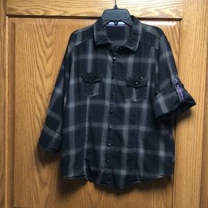 3/4 sleeve flannel